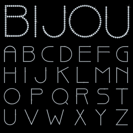 alphabet with diamondsのイラスト素材