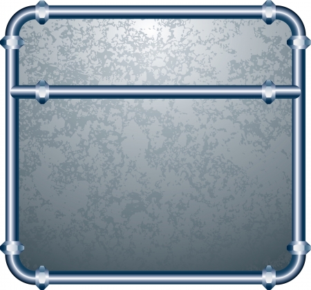 abstract background with grunge metal plate framed with tubesのイラスト素材