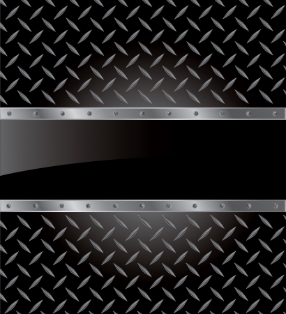  illustration of the metal plate with black blank space for textのイラスト素材