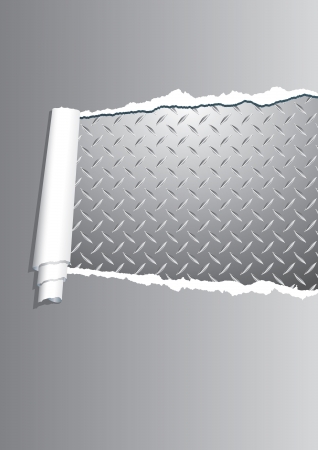 vector background with ripped paper and diamond metal plate のイラスト素材
