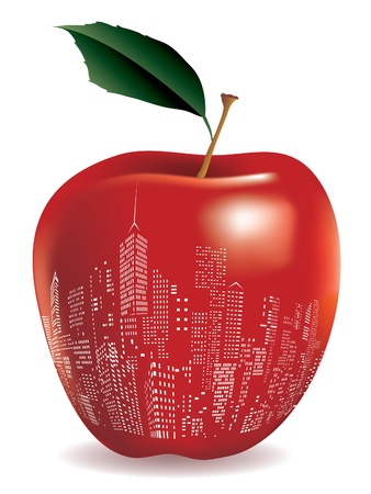 Abstract red apple New York signのイラスト素材