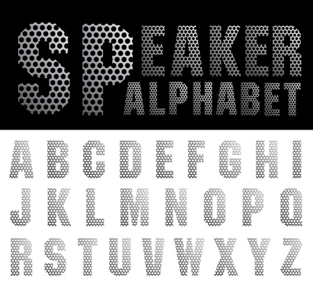 vector alphabet with perforated metal plateのイラスト素材