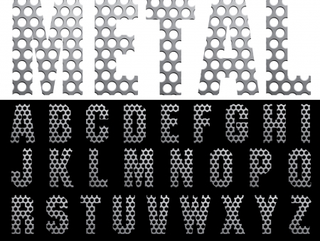 alphabet of perforated metal plate のイラスト素材