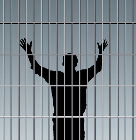 desperate prisoner in jailのイラスト素材