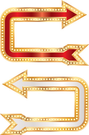  arrows with bulb lamps のイラスト素材