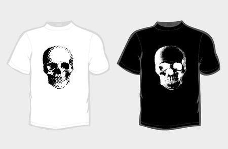 vector t shirts with skull silkprintsのイラスト素材