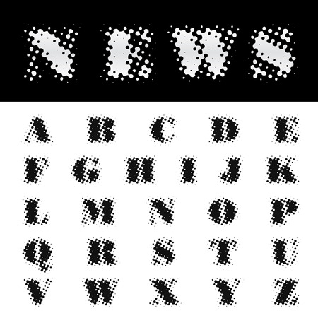 vector dotted newspapers font のイラスト素材