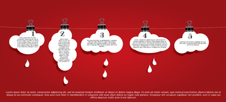 original abstract infographic vector illustration with clouds on ropeのイラスト素材