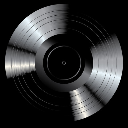 vector blank black LP vinyl recordのイラスト素材