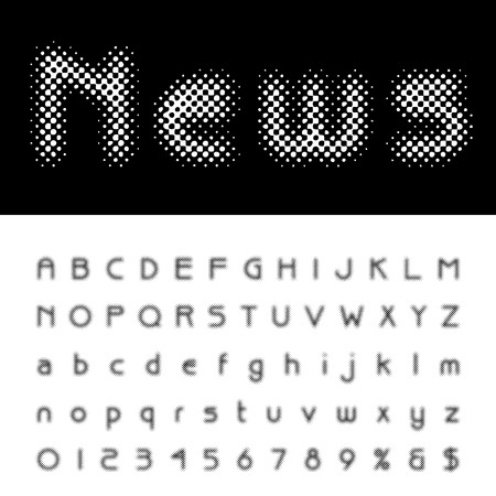 vector dotted halftone alphabetのイラスト素材