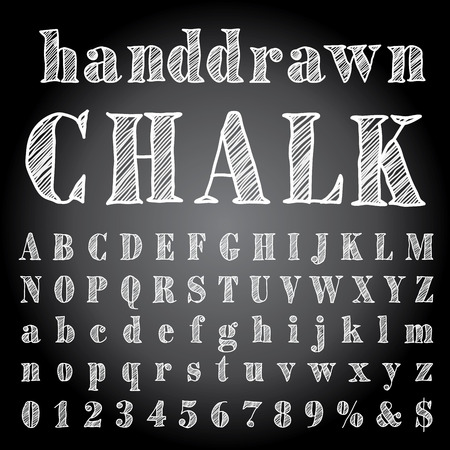 hand drawn chalk alphabetのイラスト素材