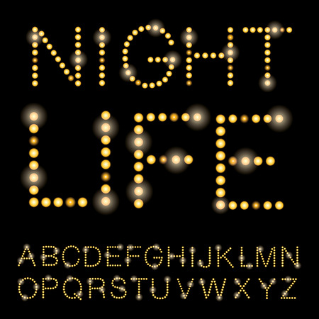 vector alphabet with bulb lampsのイラスト素材