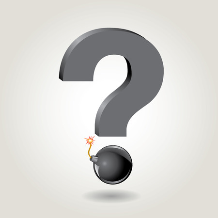 vector symbolic illustration of question mark with vintage bombのイラスト素材