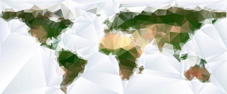 vector abstract world map with trianglesのイラスト素材