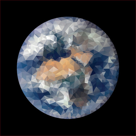 vector low poly globe with Africaのイラスト素材