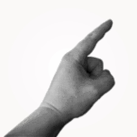 index finger in dotted halftone rasterのイラスト素材