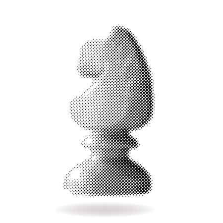 Chess Knight Horse design template, abstract symbol of Strategy concept icon, halftone icon, dotted raster iconのイラスト素材