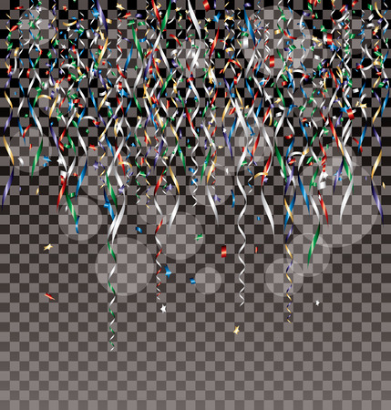 vector falling confetti , layered and editableのイラスト素材