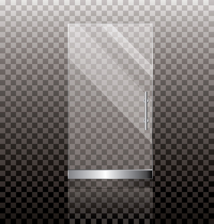 vector illustration of transparent glass door for shop or commercial building entranceのイラスト素材