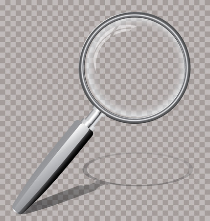 vector illustration of transparent magnifying glass, layered and editableのイラスト素材