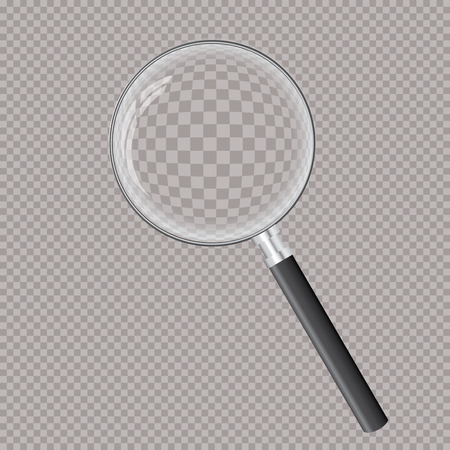 vector illustration of transparent magnifying glass, layered and editableのイラスト素材