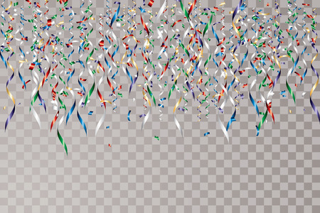 falling color confetti, editable vector holidays backgroundのイラスト素材