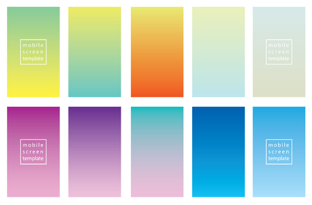 Set of color backgrounds. Screen vector template design for smart mobile phonesのイラスト素材