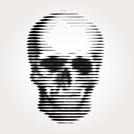 human skull vector illustration, linear halftone rasterのイラスト素材