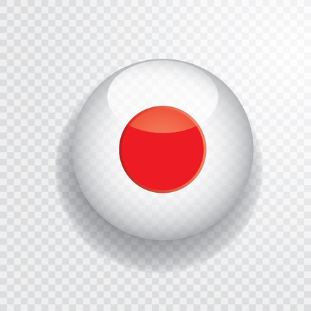 white transparent stop button with red circle, vector illustrationのイラスト素材