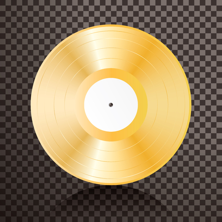 realistic golden vinyl plate, retro music success backgroundのイラスト素材