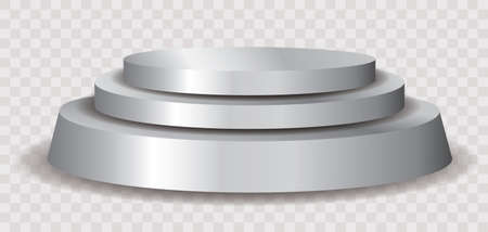 vector silver pedestal with three stepsのイラスト素材