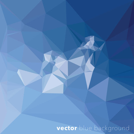 triangulated abstract background in blue colors, colorful smooth template, editable vector illustrationのイラスト素材