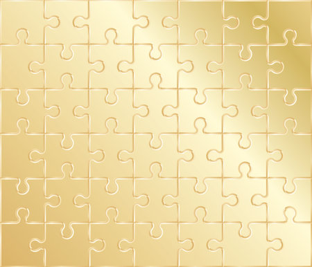 vector golden finished jigsaw puzzleのイラスト素材