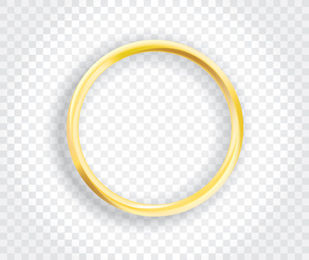 golden ring with transparent shadow, vector illustrationのイラスト素材