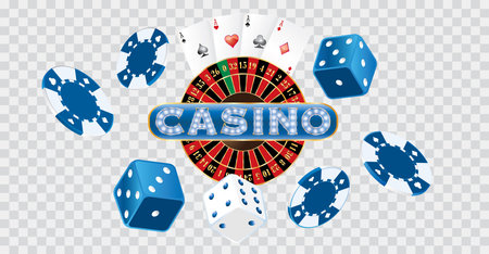vector gambling illustration in blue colorsのイラスト素材
