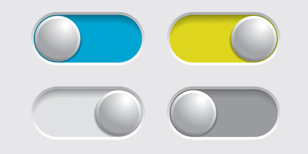 vector slider bubble buttons for on and off