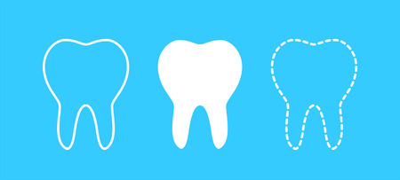 Teeth icon  on blue backgroundのイラスト素材
