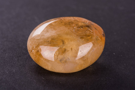 CItrine geode on black background