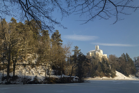 Trakoscan castle in winterのeditorial素材