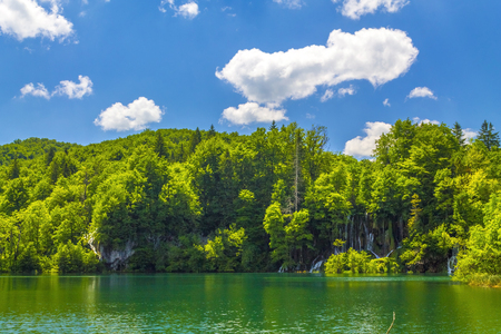 Lake in National park Plitvice,Croatiaの写真素材