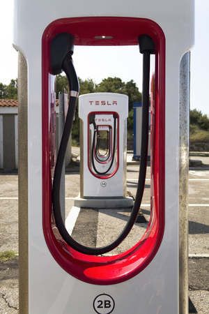 Charging station for electric carsの写真素材