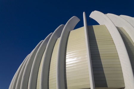 Out side walls of sports arena in Zagreb,Croatiaのeditorial素材