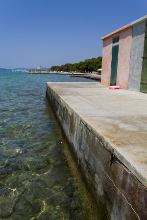 Vintage beach cabin in Croatiaの写真素材