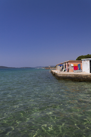 Vintage beach cabin in Croatiaの写真素材
