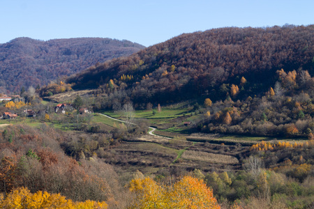 Beautiful countryside in Croatian Zagorjeの写真素材