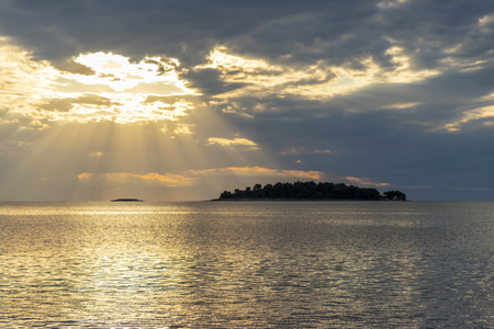 Seascape of Jadran sea at sunset in croatiaの写真素材