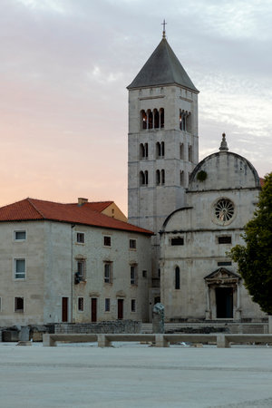 Church of St. Donat at roman forum in Zadar in Croatiaの写真素材