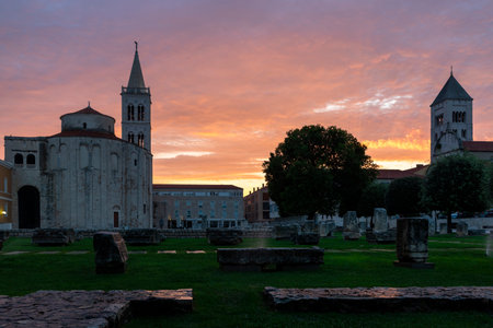 Church of St. Donat at roman forum in Zadar in Croatiaの写真素材