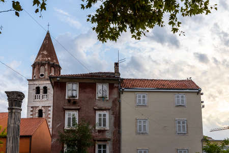 Churches, houses and streets in old city of Zadar in Croatiaの写真素材