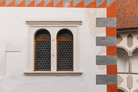 View of Veliki Tabor Castle and its glades in Croatian Zagorje in the autumn seasonの写真素材